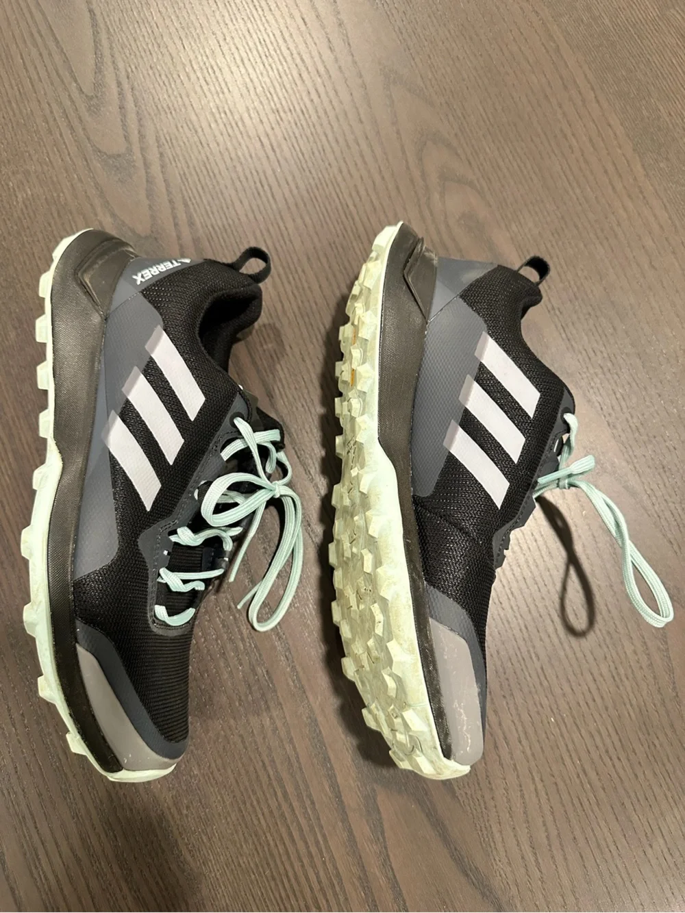 adidas Black and Light Mint Trail Shoes